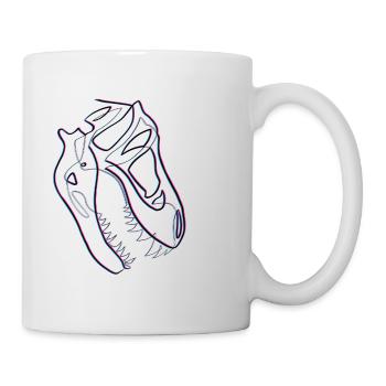 T-rex skull in single line blurred effect - Mug - white - Right