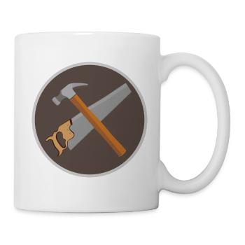 Handwerker: Werkzeug - Hammer und Säge - Tasse - Weiß - Rechts