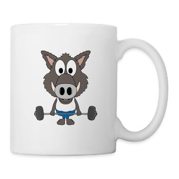 WILDSCHWEIN - WILD BOAR - FITNESS - GEWICHTHEBER - Tasse - Weiß - Rechts