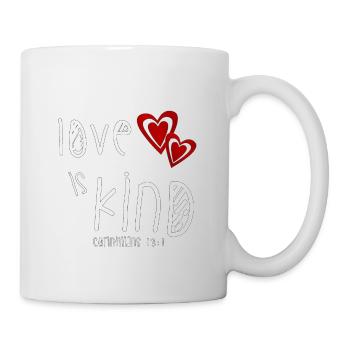 Christian Design Love is Kind Bible Verset - Mug blanc - blanc - Droite