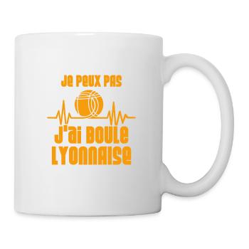 Je peux pas j'ai Boule Lyonnaise, sport petanque - Mug blanc - blanc - Droite