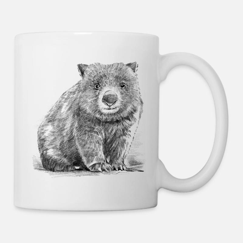 Wombat Réaliste Handrawn - Mug blanc - blanc