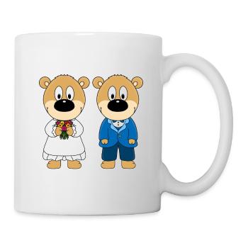 HOCHZEIT - HEIRATEN - LIEBE - BRAUTPAAR - TEDDYS - Tasse - Weiß - Rechts