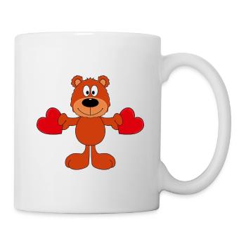 TEDDYBÄR - LIEBE - LOVE - KIND - BABY - HERZEN - Tasse - Weiß - Rechts