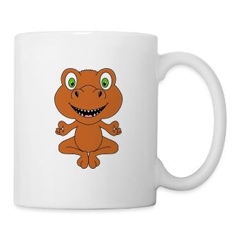 YOGA - PILATES - DINO - DINOSAURIER - FUN - Tasse - Weiß - Rechts