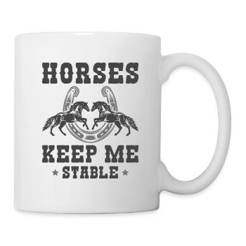 Les chevaux me gardent stable - Mug blanc - blanc - Droite