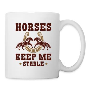 Les chevaux me gardent stable - Mug blanc - blanc - Droite