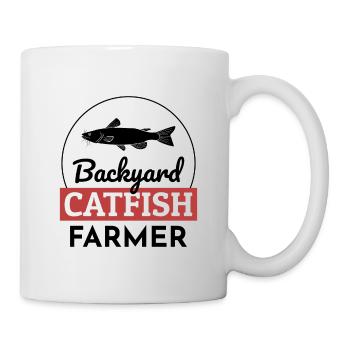 Backyard Catfish Farmer Fish Farming Farm Funny - Mug - white - Right