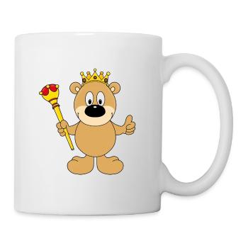 TEDDYBÄR - BÄR - TEDDY - KÖNIG - KÖNIGIN - Tasse - Weiß - Rechts