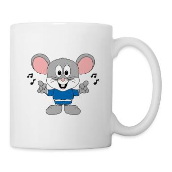 MAUS - MUSIK - TIER - KIND - BABY - Tasse - Weiß - Rechts