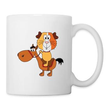 MEERSCHWEINCHEN - PFERD - REITEN - REITSPORT - Tasse - Weiß - Rechts
