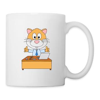 HAMSTER - BÜRO - ARBEIT - SCHREIBTISCH - BERUF - Tasse - Weiß - Rechts
