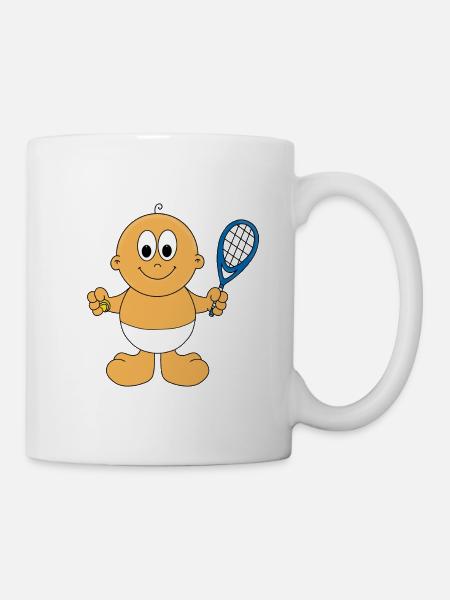 BABY - KIND - NACHWUCHS - TENNIS - SPORT - Tasse - Weiß