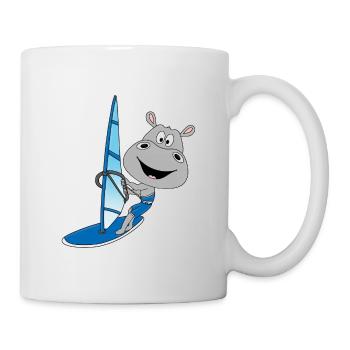 NILPFERD - HIPPO - FLUSSPFERD - WINDSURFER - TIER - Tasse - Weiß - Rechts