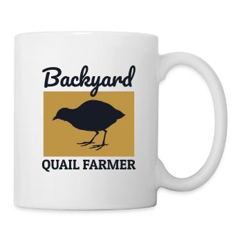 Backyard Farmer Quail Breeding Farming Farm Funny - Mug - white - Right