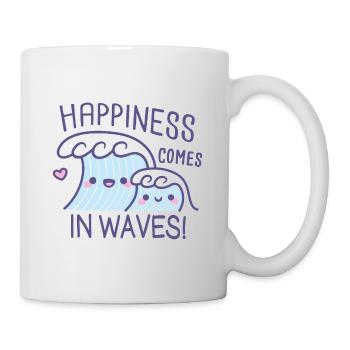 Le bonheur mignon vient par vagues - Mug blanc - blanc - Droite