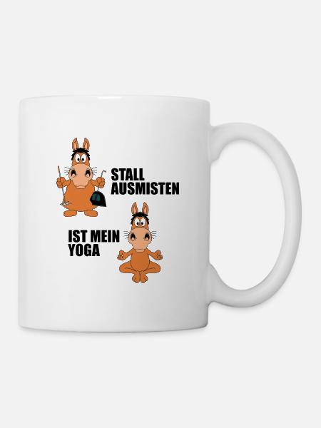 PFERD - STALL AUSMISTEN IST MEIN YOGA - Tasse - Weiß