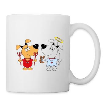 HUNDE - HUND - ENGEL - TEUFEL - HIMMEL - HÖLLE - Tasse - Weiß - Rechts