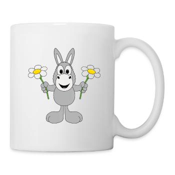 ESEL - BLUMEN - TIER - KIND - BABY - TIERISCH - Tasse - Weiß - Rechts