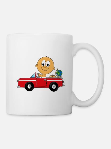 BABY - KIND - AUTO - REISE - URLAUB - FERIEN - Tasse - Weiß
