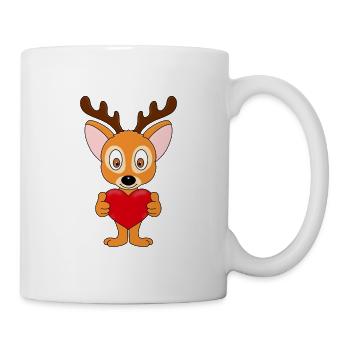 REH - HERZ - LIEBE - LOVE - VERLIEBT - TIERLIEB - Tasse - Weiß - Rechts