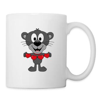 LIEBE - LOVE - PANTHER - TIER - TIERLIEB - KIND - Tasse - Weiß - Rechts