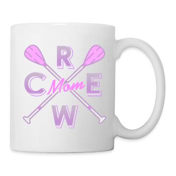 Crossed Oars Mom Crew Rowing Designs T-Shirt - Mug - white - Right