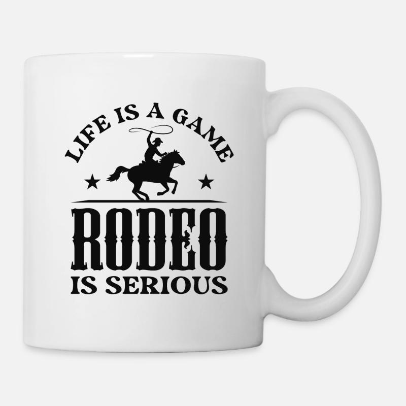 La vie est un jeu Le rodéo est sérieux - Mug blanc - blanc