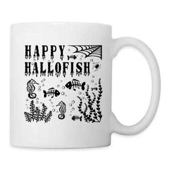 Happy Halloween -Lovely Hallo fish Seaweed - Black - Mug - white - Right