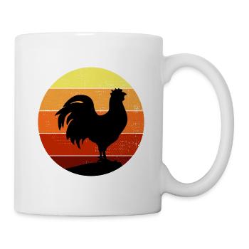Hühnerliebhaber Geflügelzüchter Farming Vintage Retro - Tasse - Weiß - Rechts