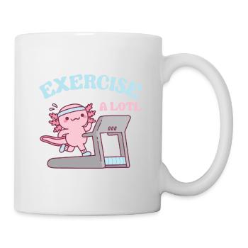 Niedliche Axolotl-Übung Ein Lotl auf dem Laufband - Tasse - Weiß - Rechts