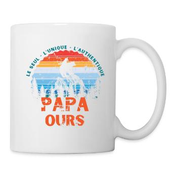 PAPA OURS cadeau papa tshirt papa ours vintage - Mug blanc - blanc - Droite