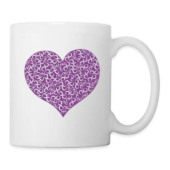 Herz Unendlich 3D - Lila - Tasse - Weiß - Rechts