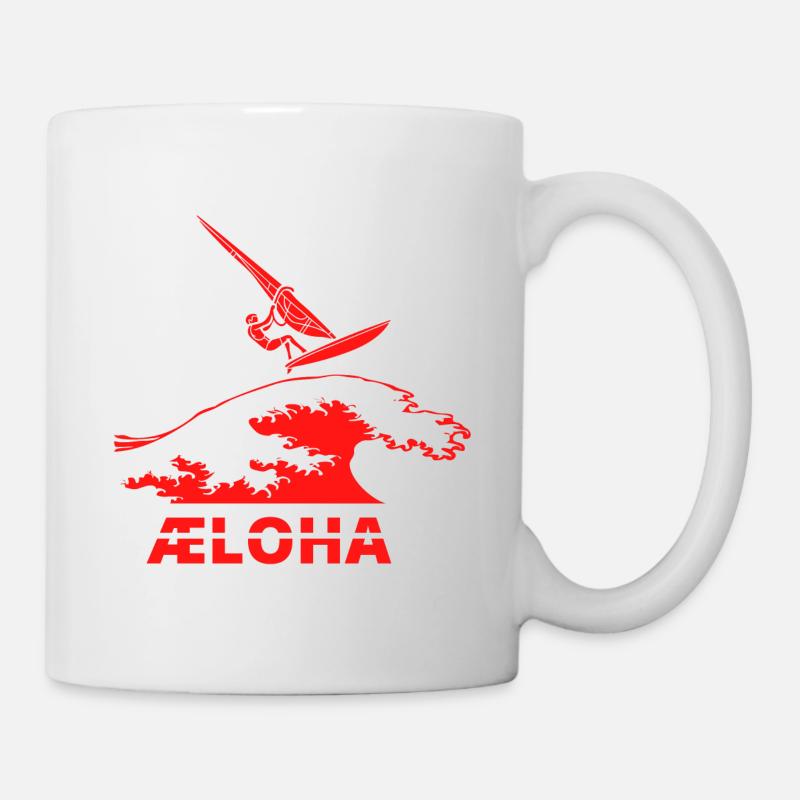 ÆLOHA Windsurfen in Dänemark - Tasse - Weiß