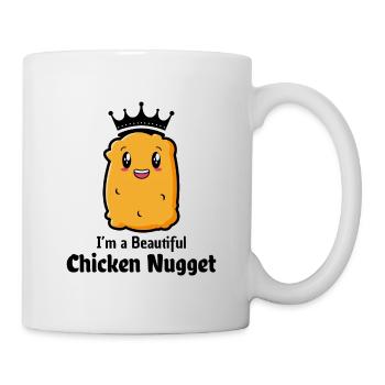 Chicken Nuggets Fast Food Lustiger Spruch - Tasse - Weiß - Rechts