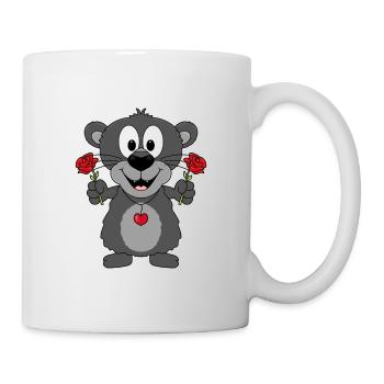 PANTHER - BLUMEN - TIER - KIND - BABY - LIEBE - Tasse - Weiß - Rechts