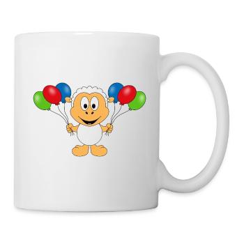 SCHAF - SHEEP - LUFTBALLONS - KIND - BABY - TIER - Tasse - Weiß - Rechts
