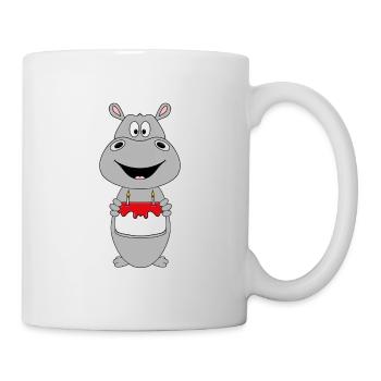 NILPFERD - FLUSSPFERD - HIPPO - GEBURTSTAG - KIND - Tasse - Weiß - Rechts