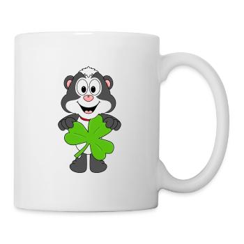 STINKTIER - SKUNK - KLEEBLATT - SHAMROCK - Tasse - Weiß - Rechts