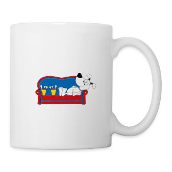 HUND - DOG - SOFA - TIER - TIERISCH - FUN - Tasse - Weiß - Rechts