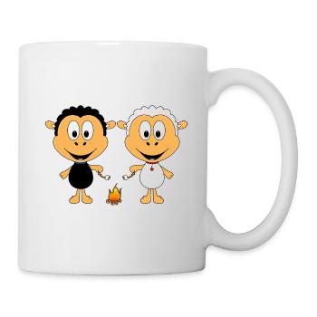 SCHAFE - SHEEPS - LAGERFEUER - MARSHMALLOWS - LOVE - Tasse - Weiß - Rechts