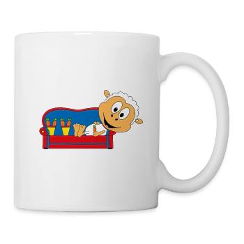 SCHAF - SHEEP - MÖHREN - GEMÜSE - ESSEN - SOFA - Tasse - Weiß - Rechts