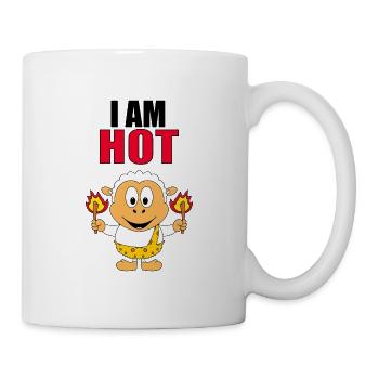 SCHAF - SHEEP - I AM HOT - FEUER - TIERISCH - Tasse - Weiß - Rechts
