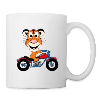 TIGER - MOTORRAD - BIKER - MOTORSPORT - TIER - Tasse - Weiß - Rechts