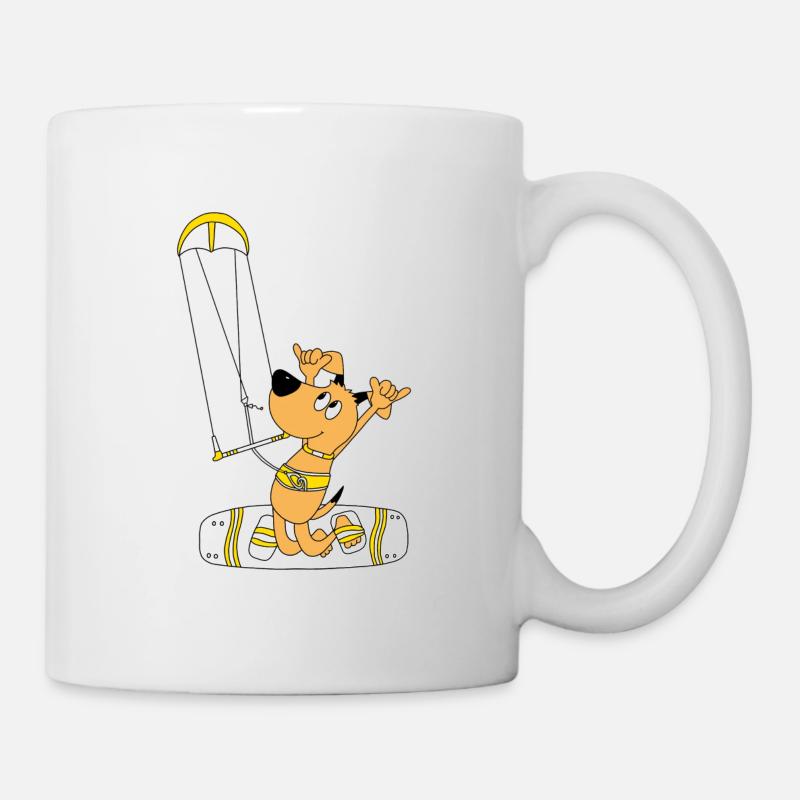 HUND - KITER - KITESURFER - KITE - KITEN - SPORT - Tasse - Weiß