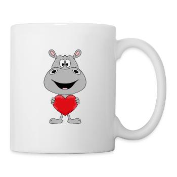 FLUSSPFERD - NILPFERD - HIPPO - HERZ - LIEBE - Tasse - Weiß - Rechts