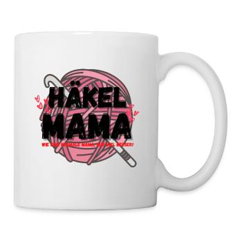 Häkelmama! Häkeln Mutter rosa Herz rot pink Mama - Tasse - Weiß - Rechts