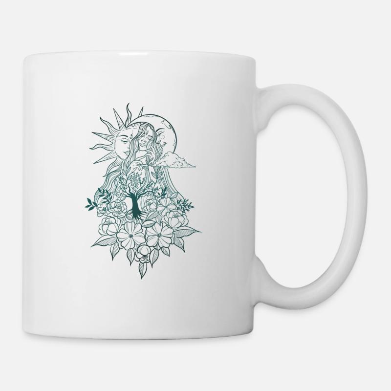 Composition yoga zenstyle tatouage - Mug blanc - blanc