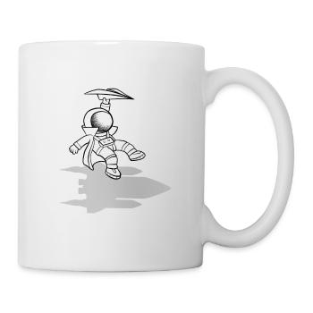 Origami rocket astronaut shadow humor - Mug - white - Right