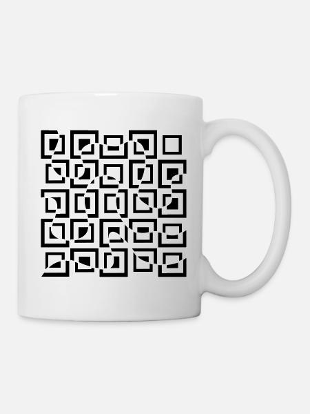 Illusion d’optique avec carrés - Mug blanc - blanc